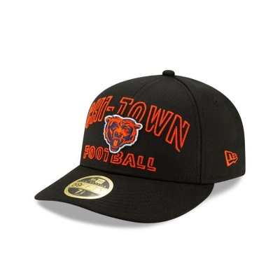 Black Chicago Bears Hat - New Era NFL NFL Draft Alternate Low Profile 59FIFTY Fitted Caps USA6780293